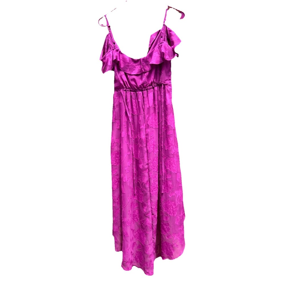 BCX Off-The-Shoulder Ruffled Asymmetrical-Hem Jacquard Dress Women's XS Pink NWT - Picture 8 of 10